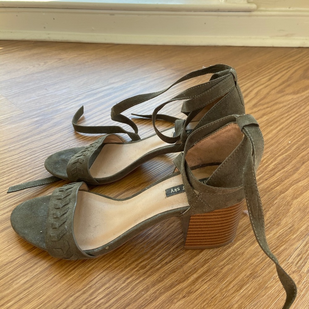 Tie Strap Heeled Sandals